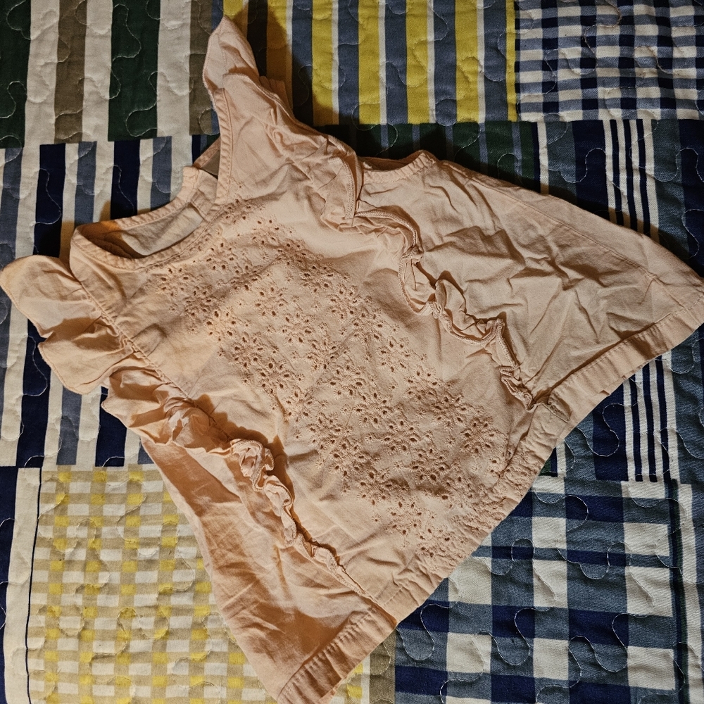 Pink Ruffled Eyelet Top